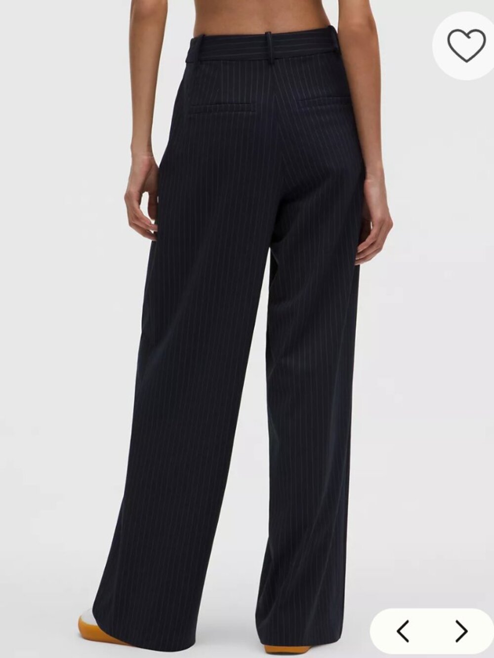 Wide-Leg Pinstripe Trousers - Black - Picture 3 of 9